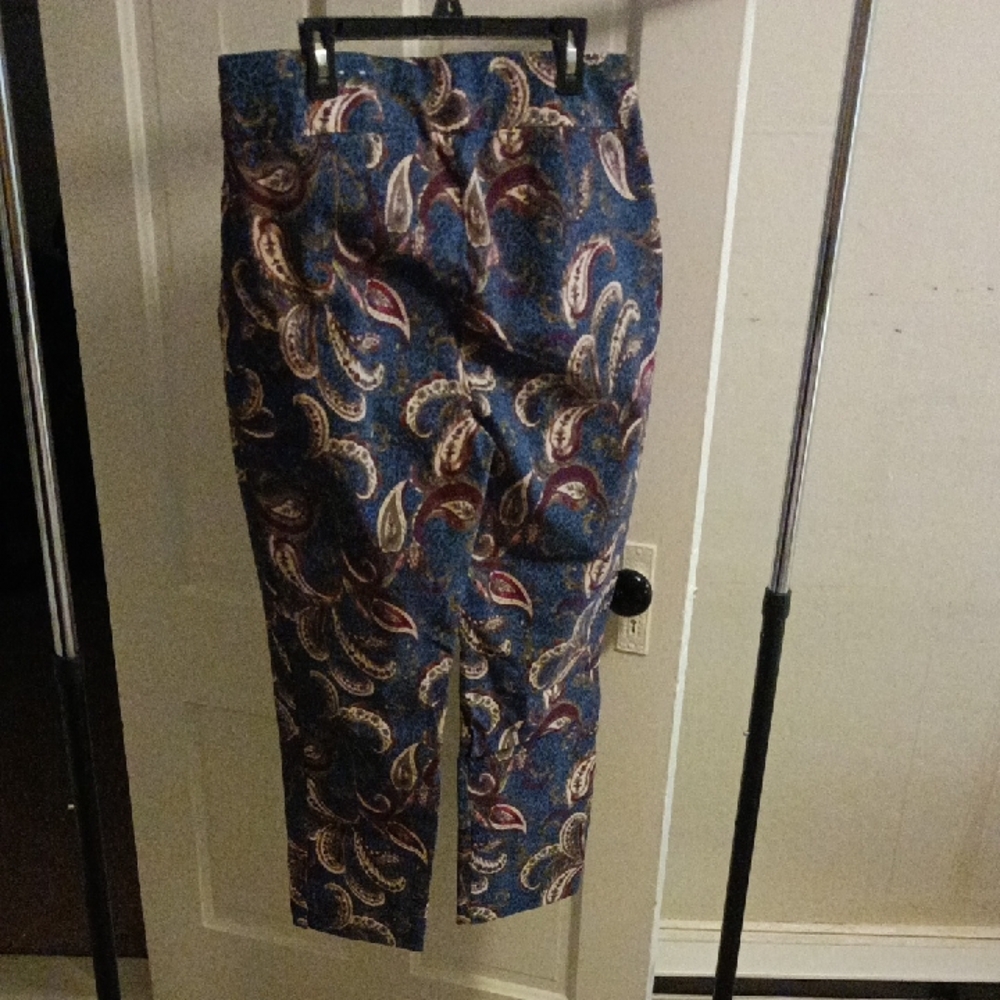 Chico's Blue and Red Paisley Pants - Picture 3 of 5